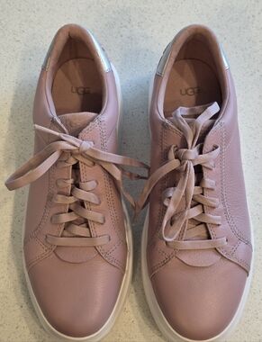 UGG Women's Blush Pink Leather Lace-Up Sneakers